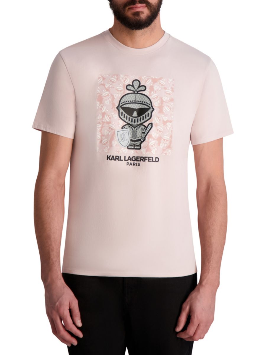 

Футболка с принтом Armor Karl из хлопка Karl Lagerfeld Paris, розовый