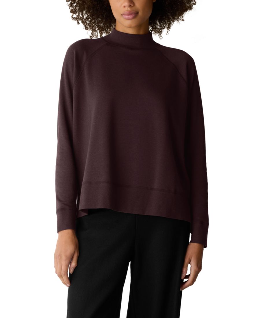 

Женский топ с боковым разрезом и высоким воротником Eileen Fisher, Casis
