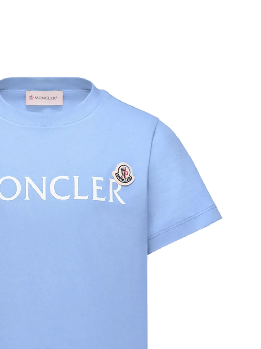 Хлопковая футболка с логотипом Moncler Enfant, синий — фото 2