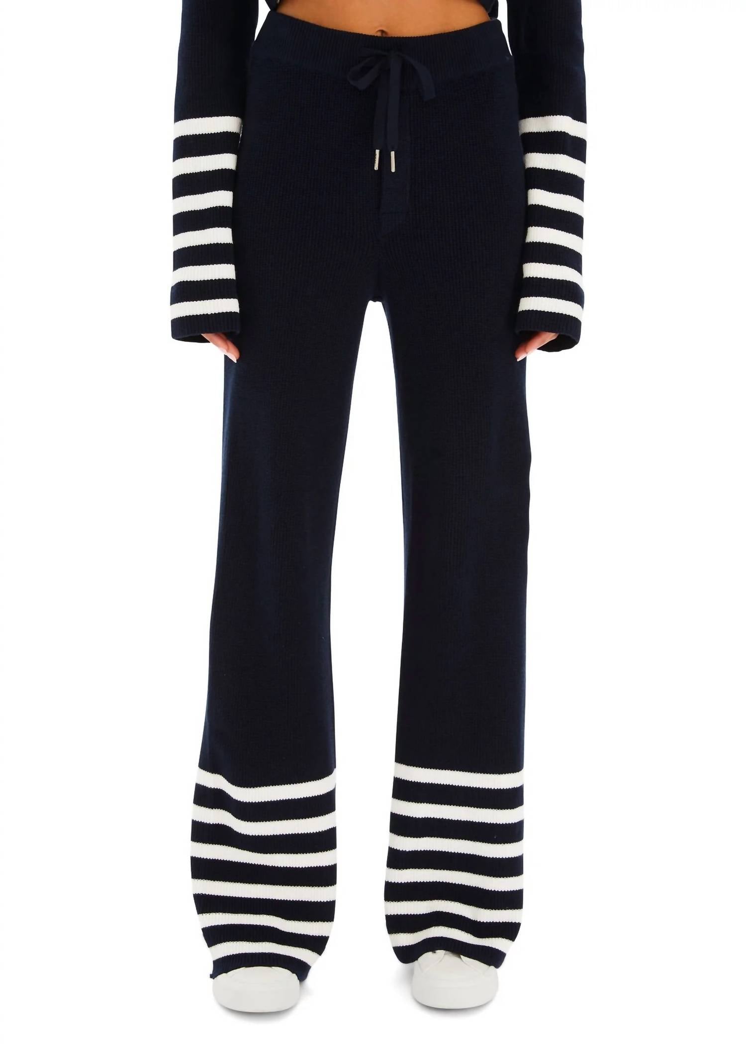 

SER.O.YA Вязаные брюки Poe в сине-белую полоску