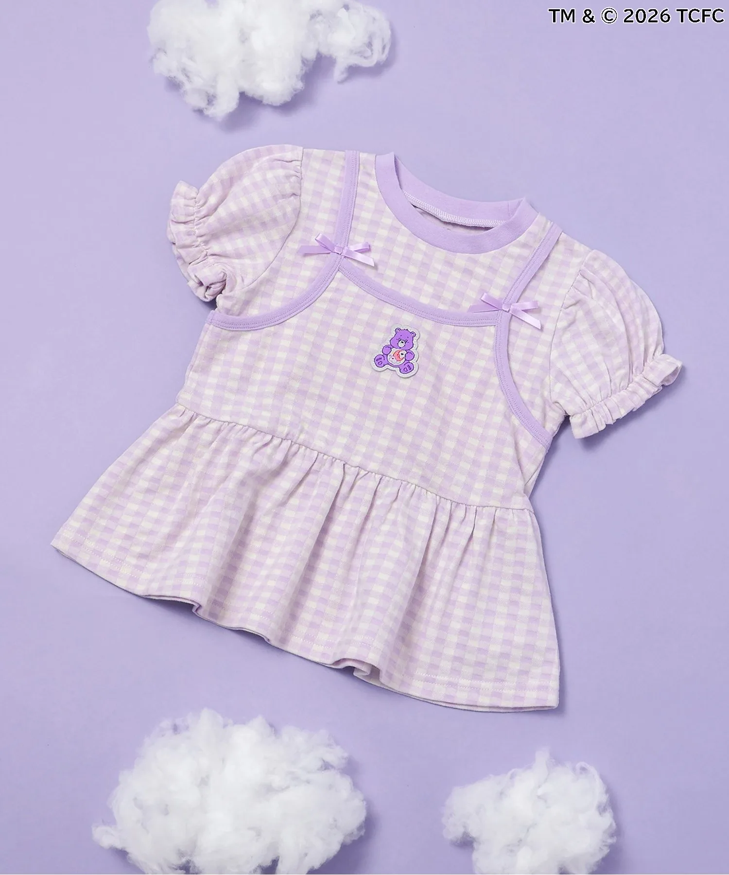 Детский топ с камисолью и рюшами Care Bear apres les cours лавандовый