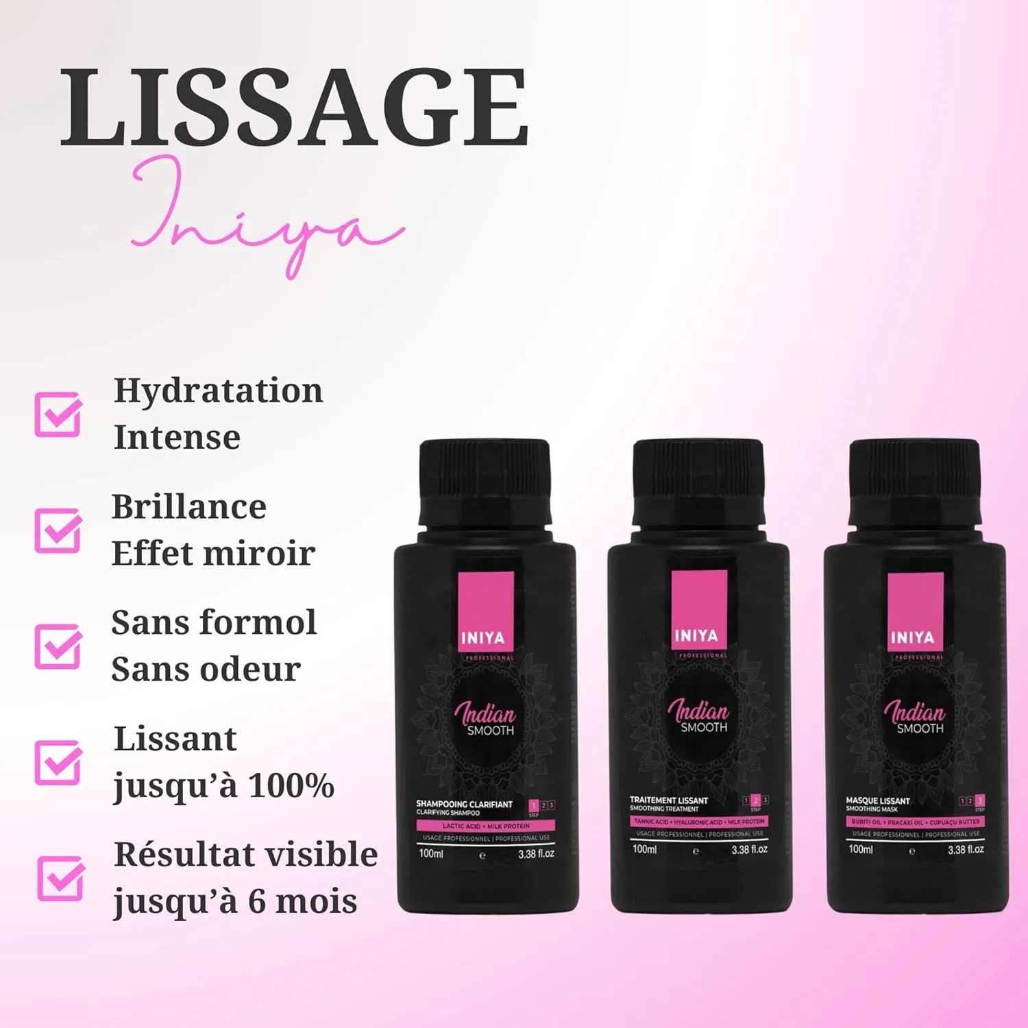 Набор для выпрямления волос Iniya Professional Indian Smoothing без формалина Iniya — фото 3