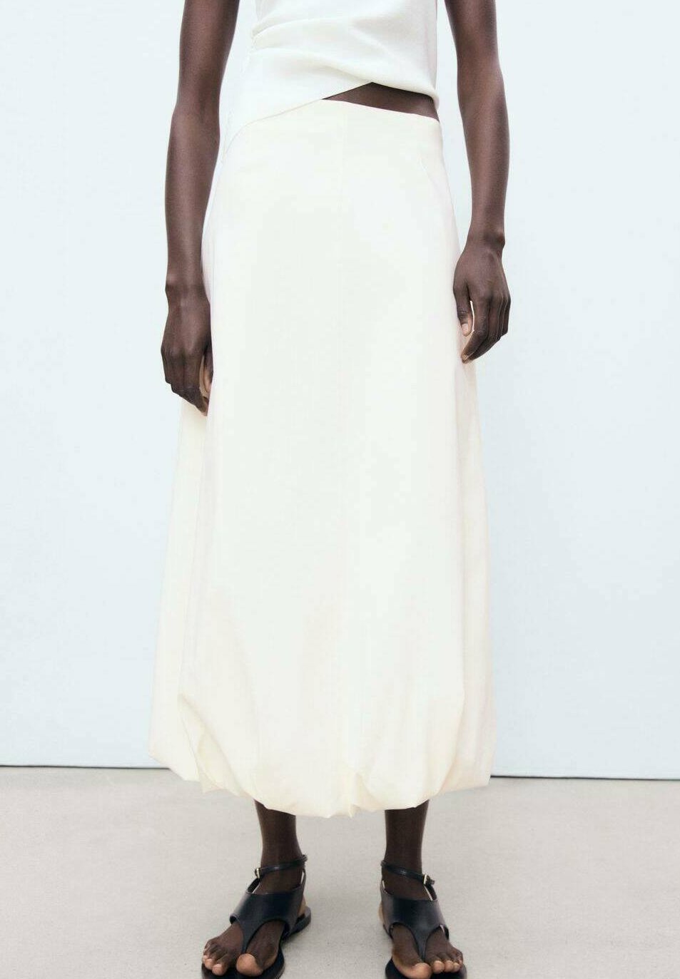 

Юбка-фонарик LONG BALLOON - Maxi skirt Mango, кремовый