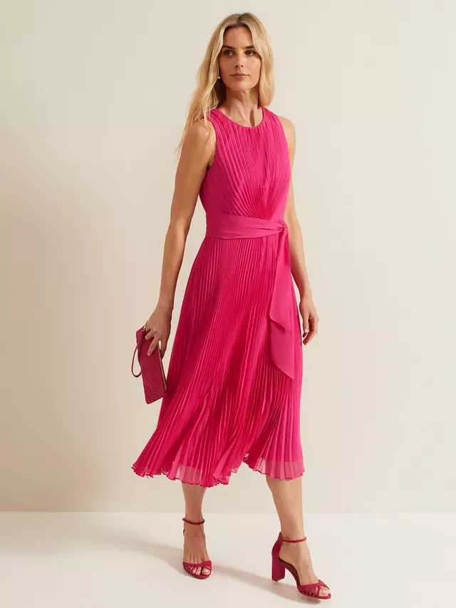 

Платье Phase Eight Simara Pleated Midi, розовый