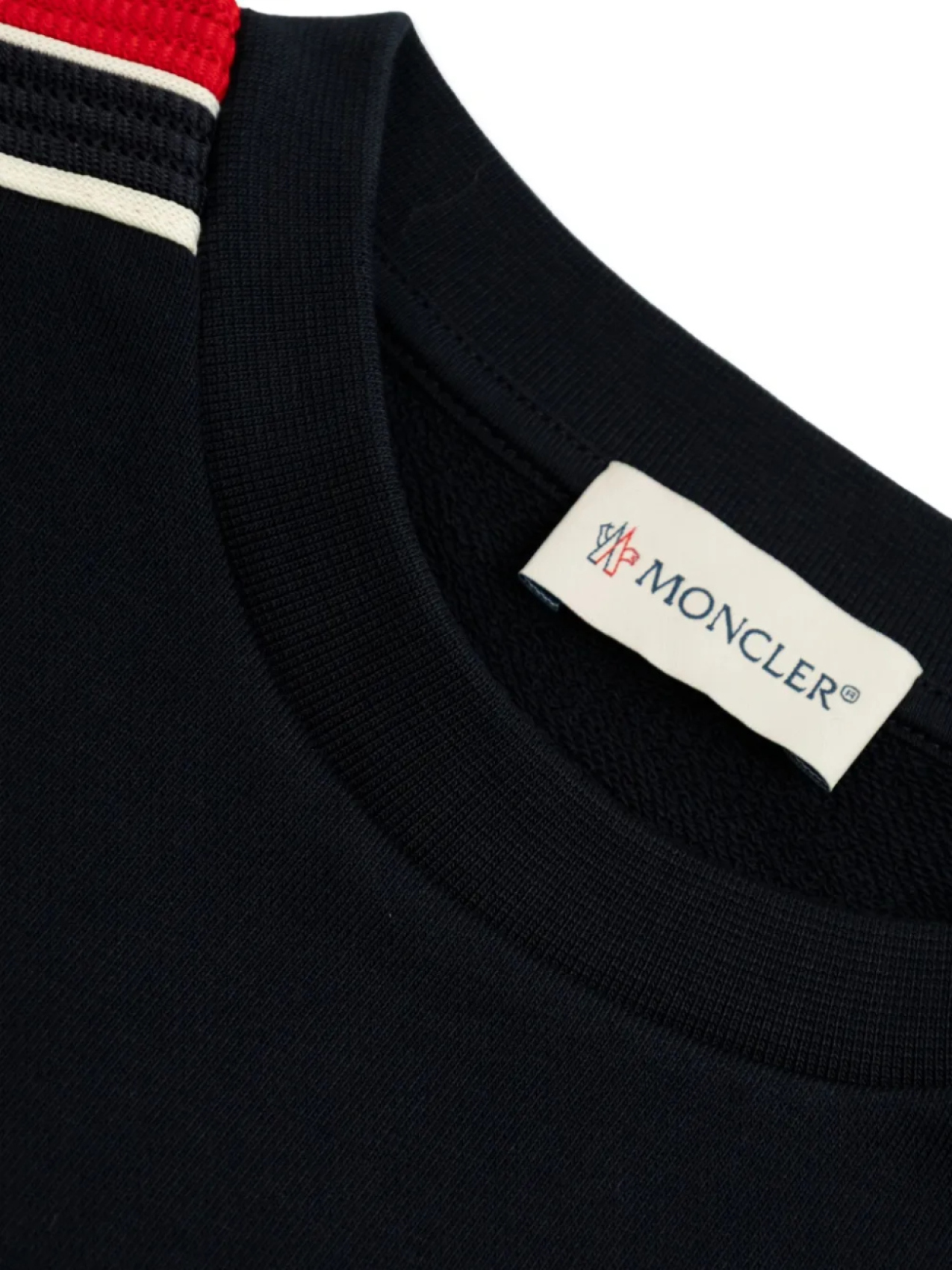 Свитшот с трехцветной отделкой Moncler Enfant, синий — фото 4
