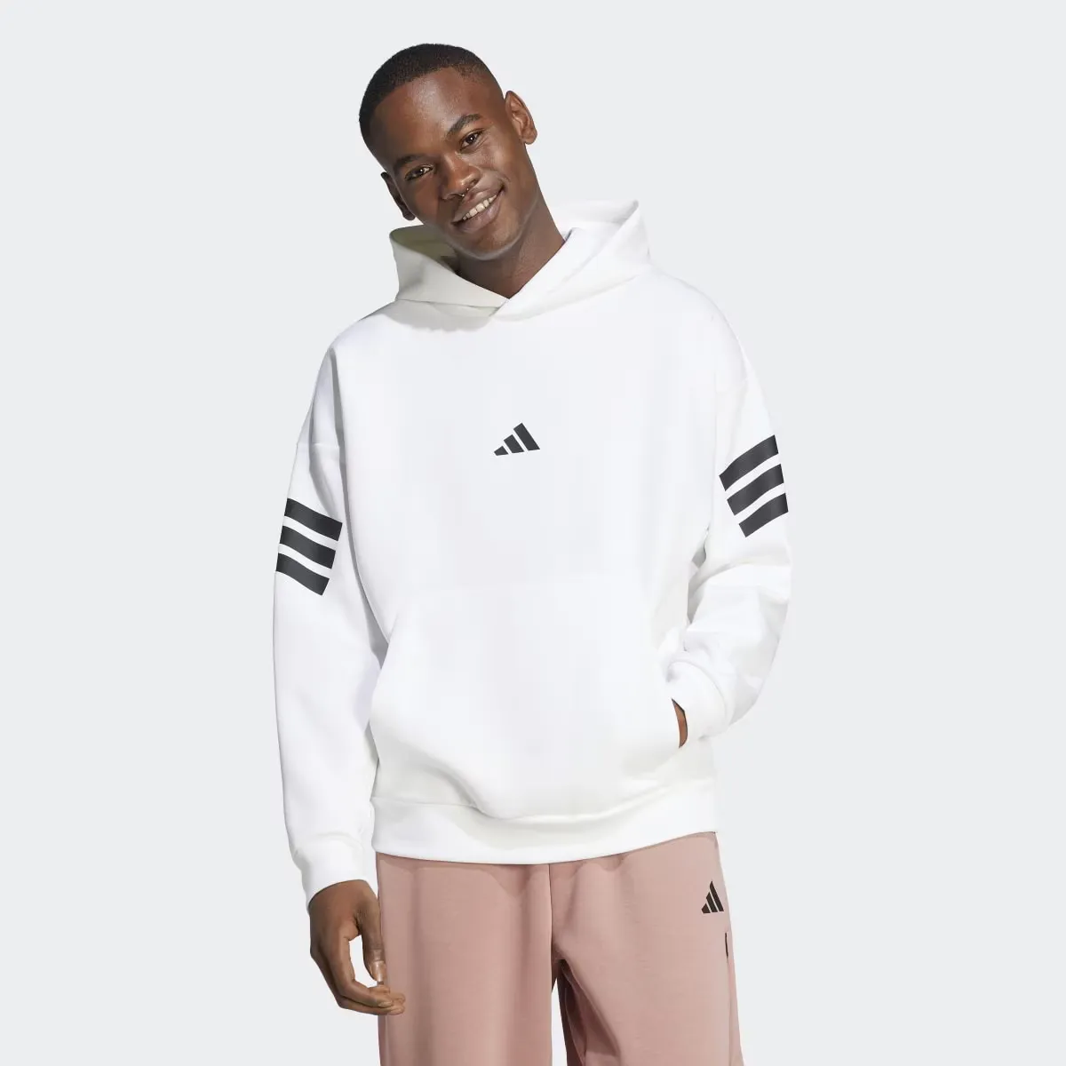 

Мужская толстовка с капюшоном Adidas Future Icons с тремя полосками, белый