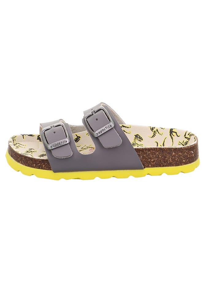 

Superfit Кожаные мюли серо-желтого цвета