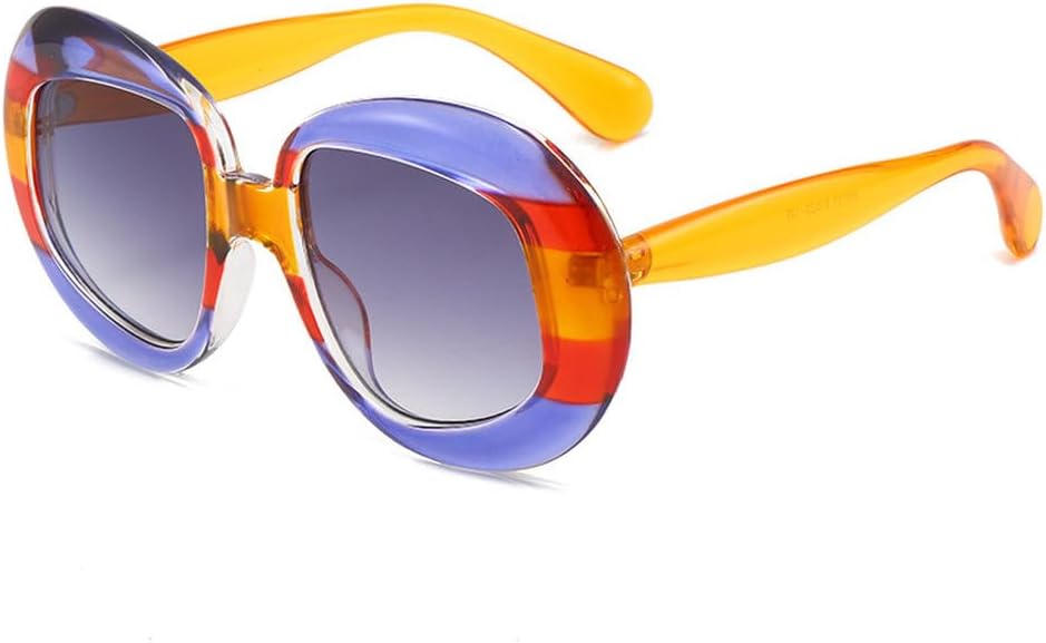 

Модные овальные солнцезащитные очки для женщин с контрастными цветами, ретро-стиль, прозрачные градиентные линзы, защита от УФ-излучения UV400, модные мужские солнцезащитные очки в стиле панк, SUN4706 Generic, Blue