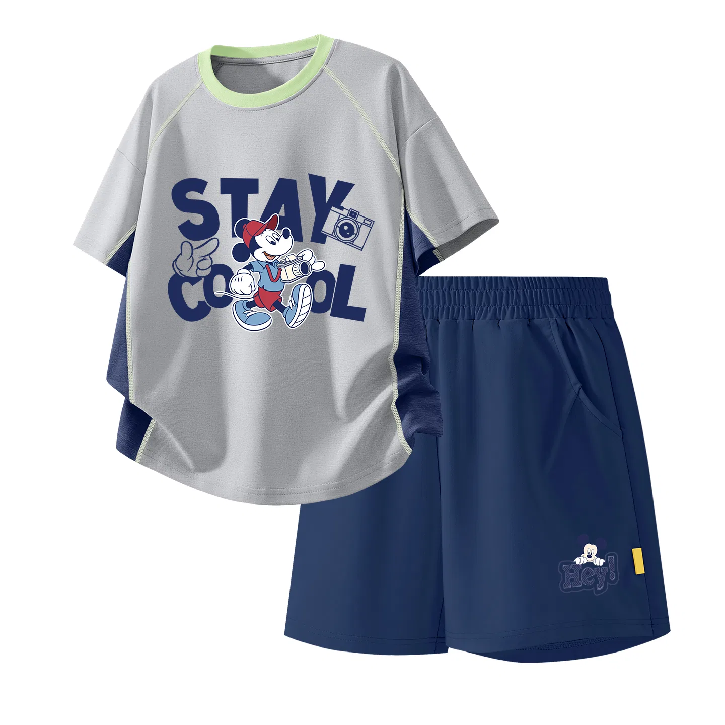 Детский спортивный костюм Casual Sportswear Two Piece Set Disney, Videography Gray+Disney Mickey K_Bottom Right Deep Sea Blue
