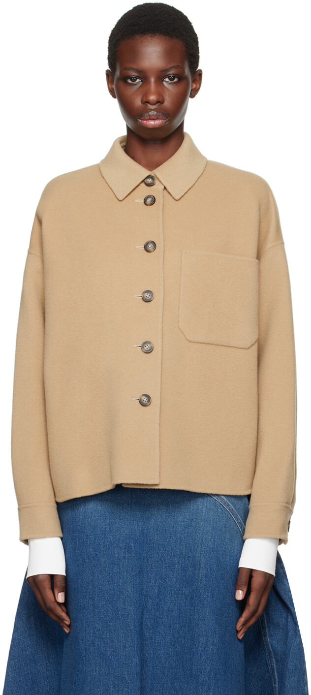 

Бежевая шерстяная куртка-рубашка Weekend Max Mara