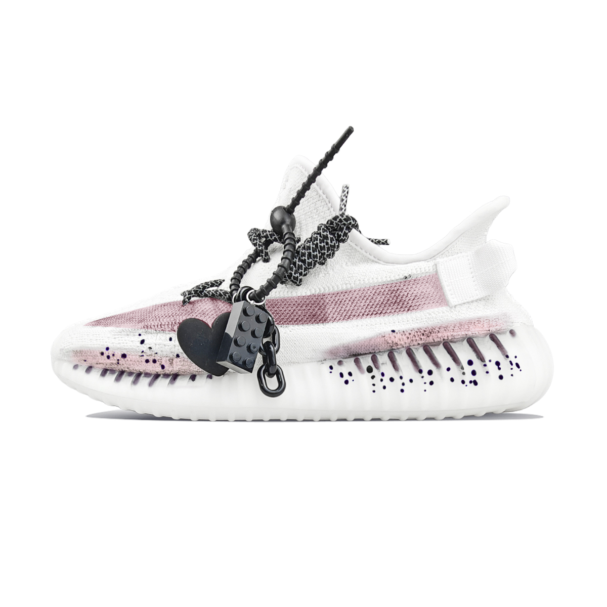 

Adidas Originals Yeezy Boost 350 V2 BNK Twilight Dark Red устойчивые к истиранию низкие кеды унисекс бело-красные, цвет White Red
