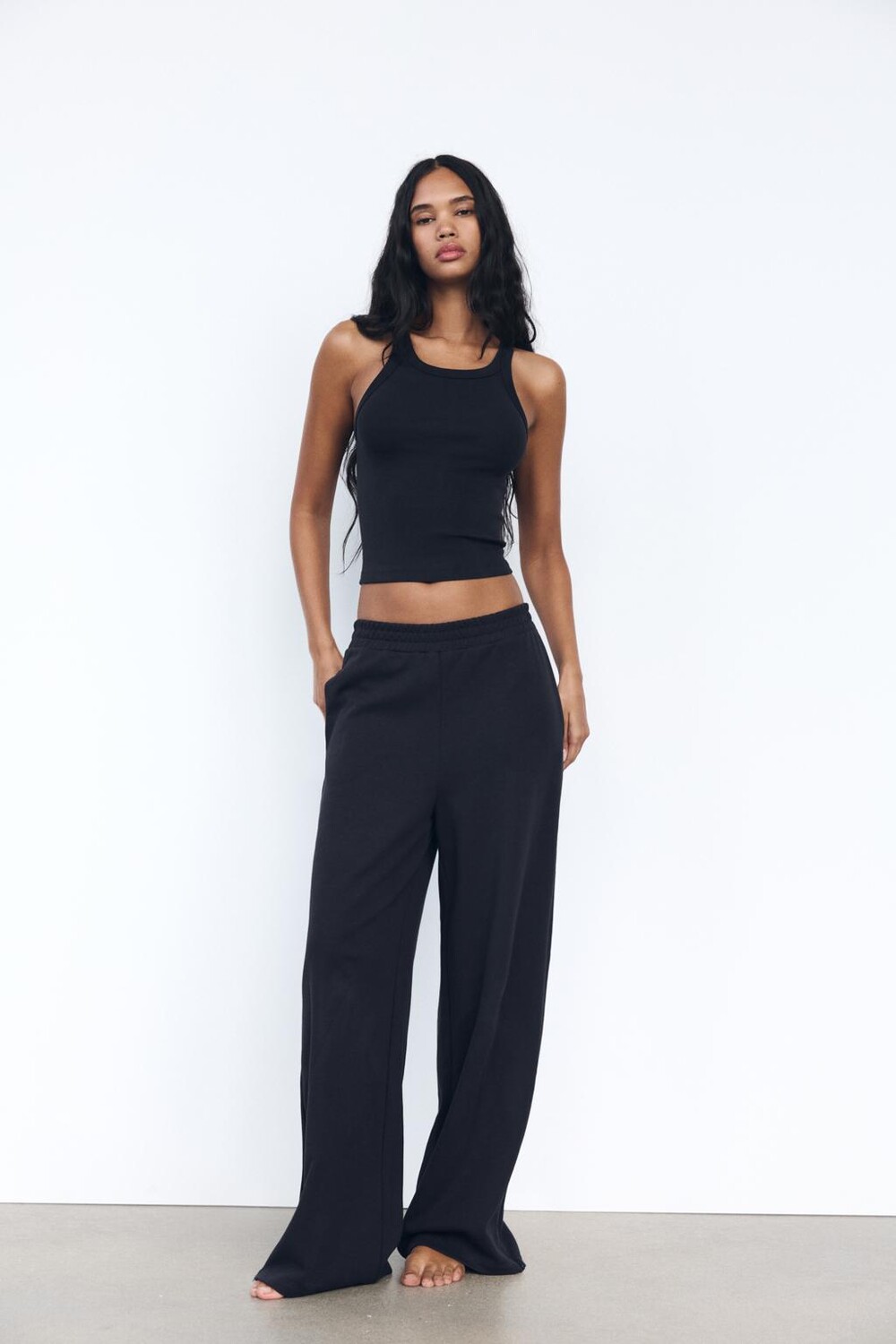 

Брюки из интерлока для спортивных брюк ZARA, темно-синий