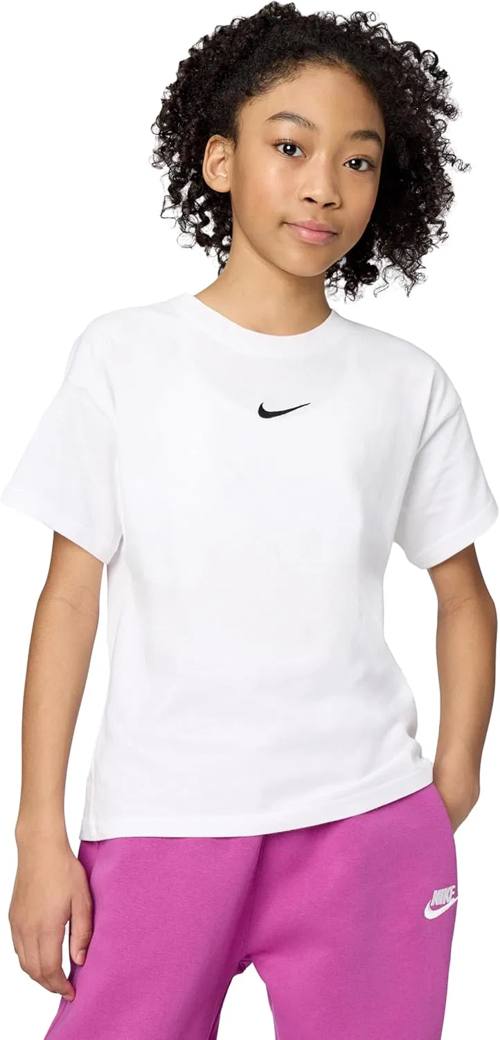 Футболка для девочек Nike Essential Boyfriend, белый