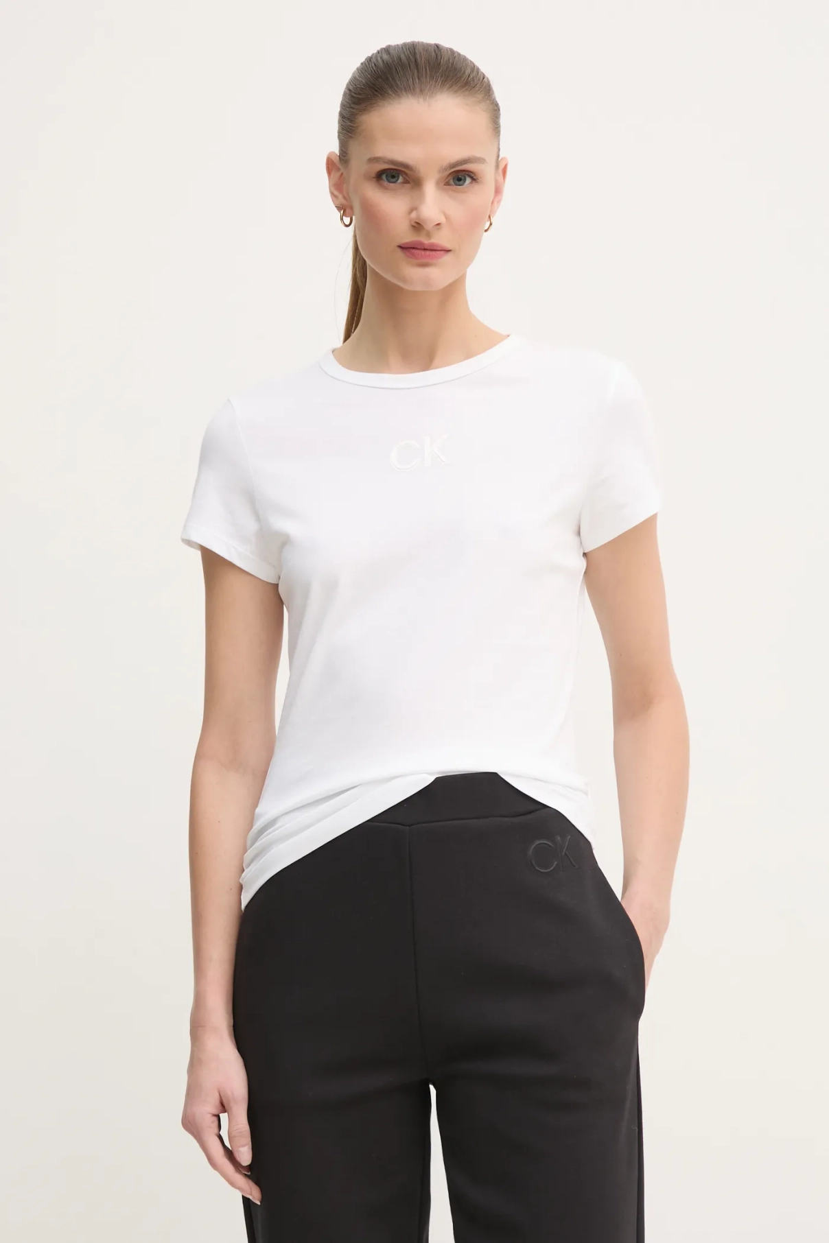 

Хлопковая футболка Calvin Klein, белый