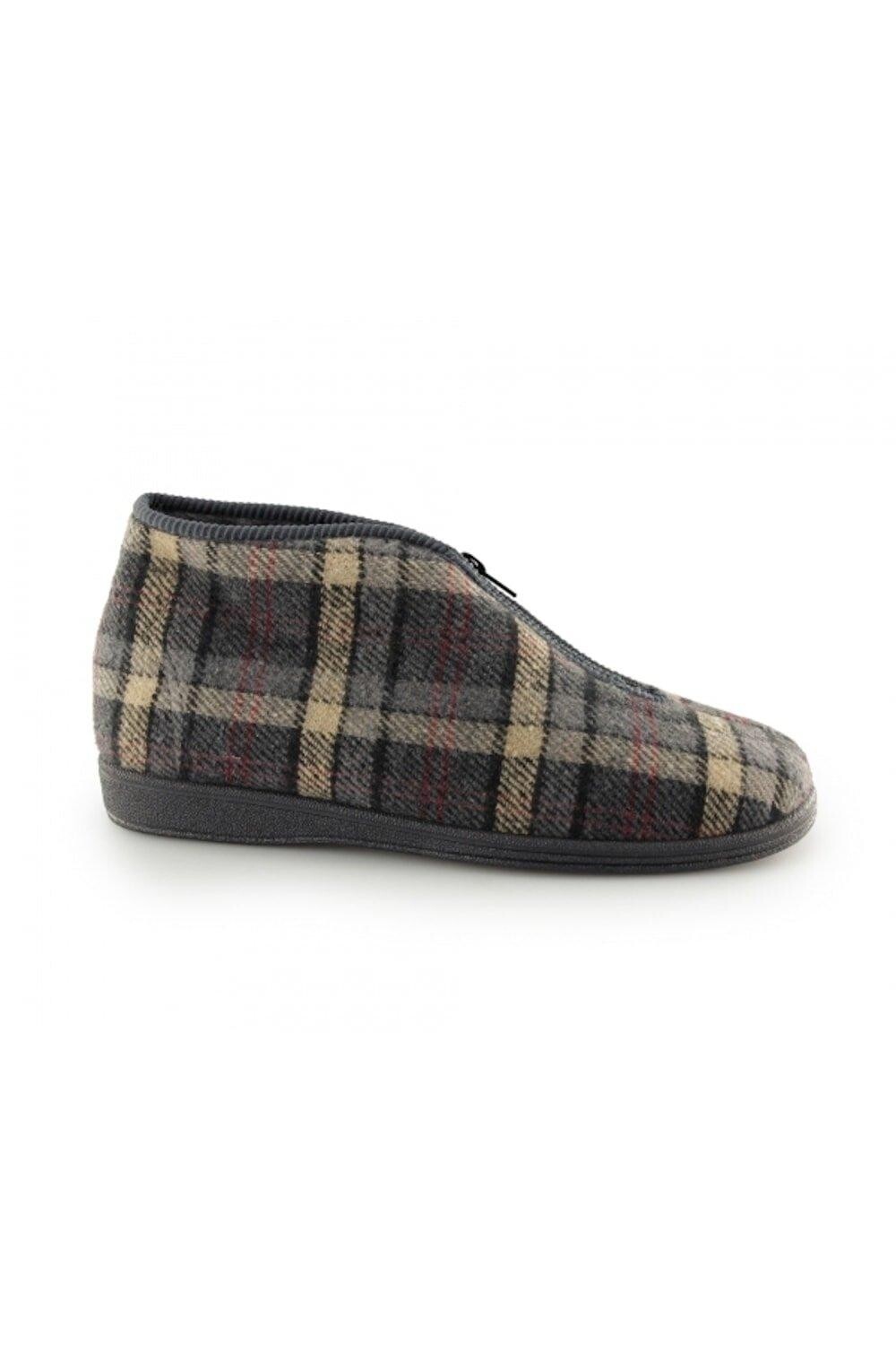 

Теплые тапочки в клетку Jed II на молнии Sleepers, серый