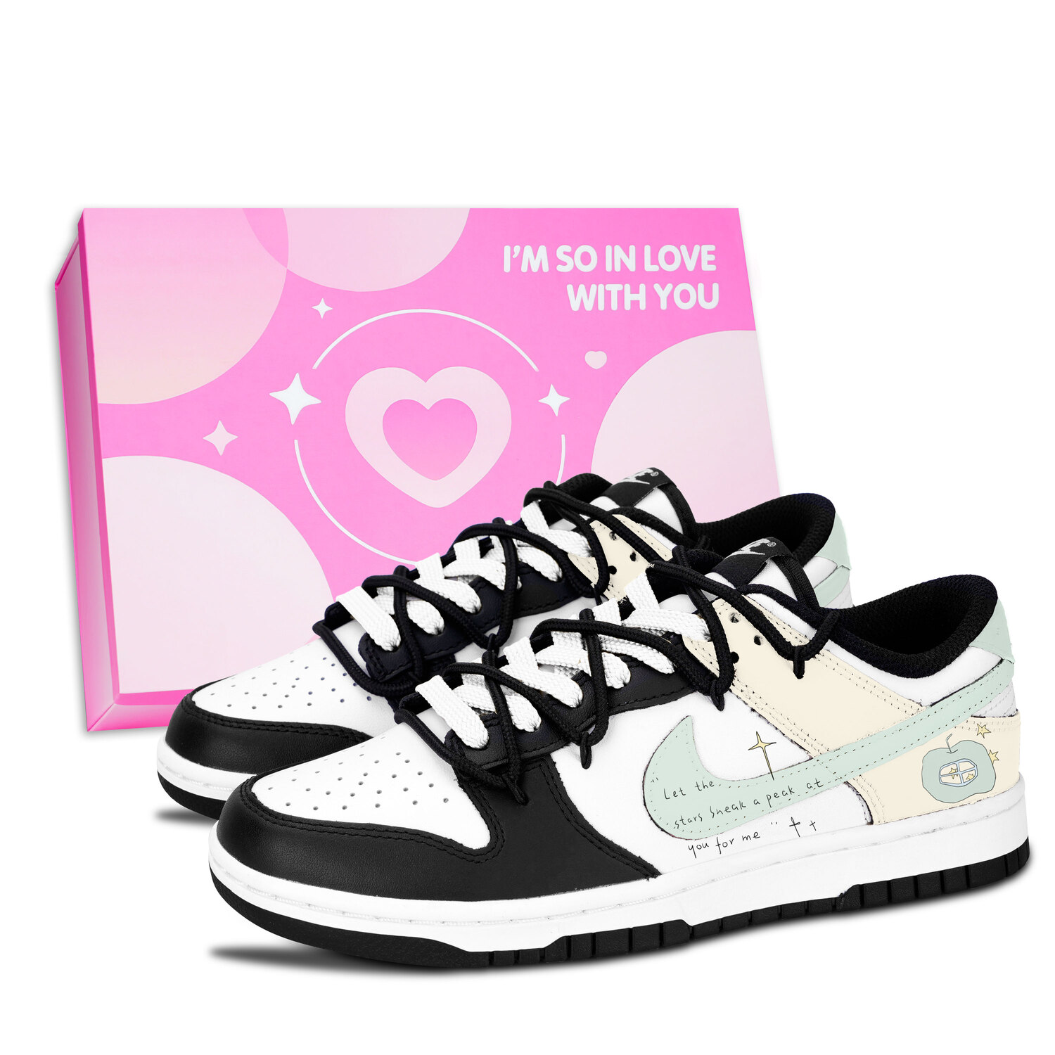 

Nike Dunk Black Slip Resistant Abrasion Resistant Low top детские скейтбординг кроссовки Yellow Green Unisex