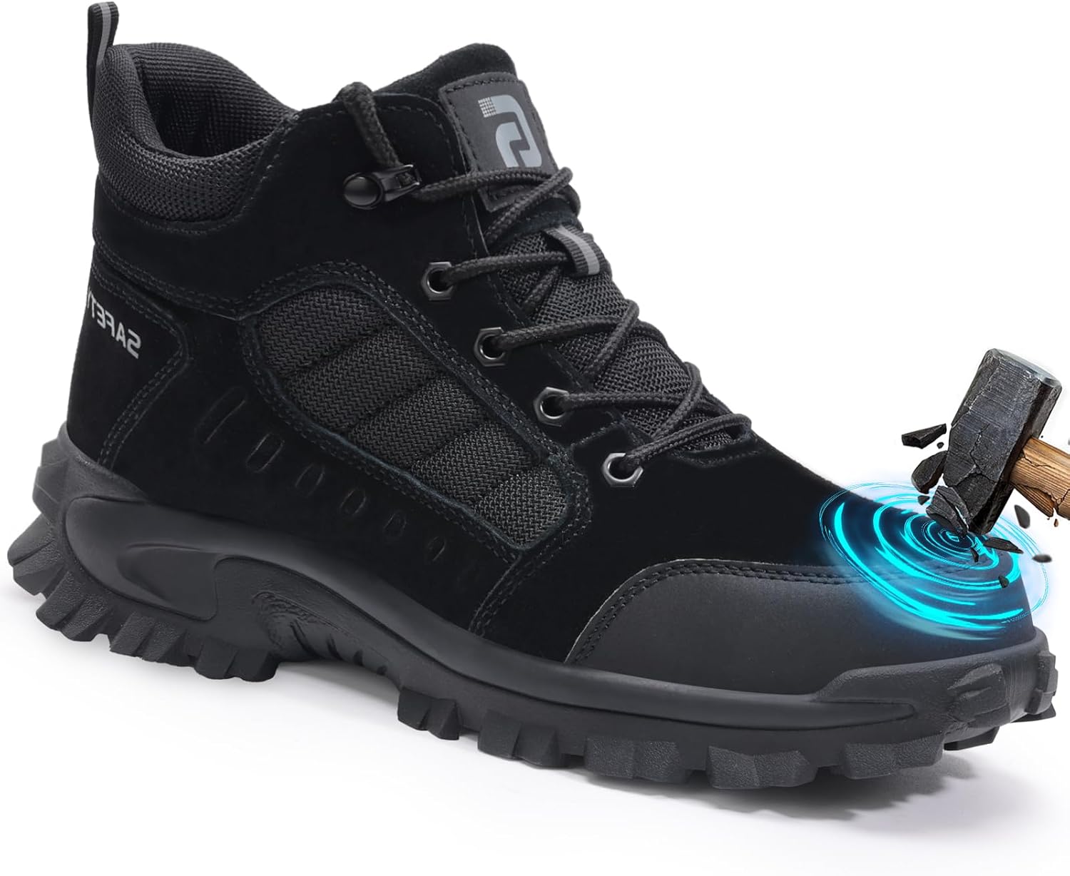 

Мужские ботинки GUSAYEX с стальным носком и кевларовой подошвой, устойчивые к проколам, легкие промышленные ботинки для строительства и складов, удобная рабочая обувь для мужчин, черный