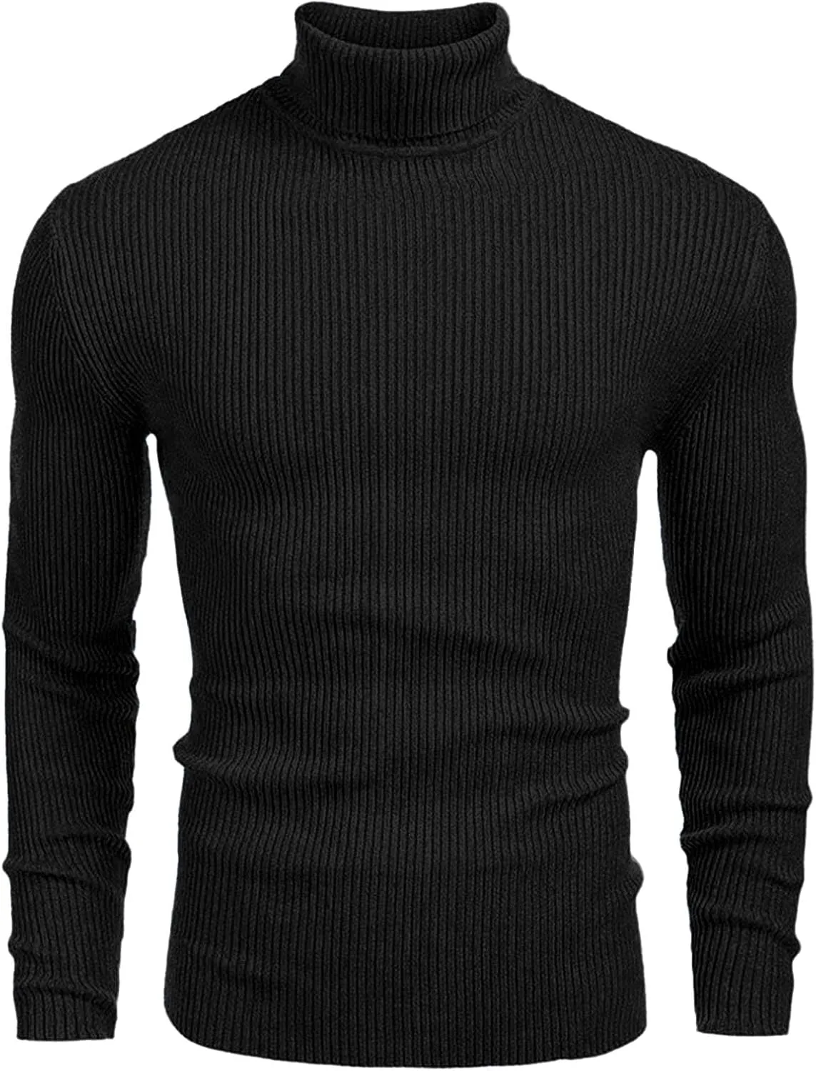 Мужской водолазка осенний свитер рифленый slim fit — фото 4
