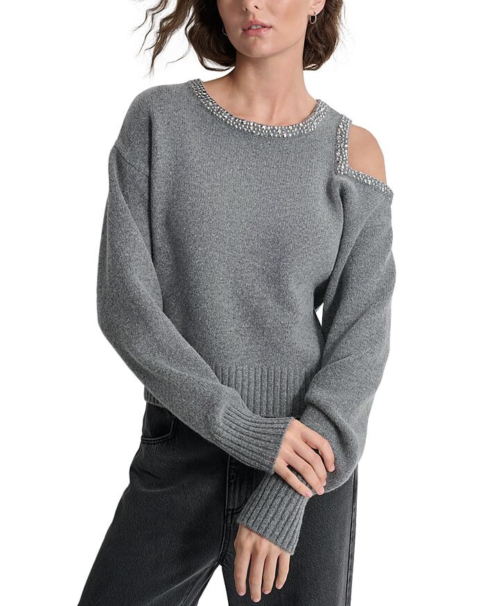 

DKNY Свитер с открытыми плечами, серый