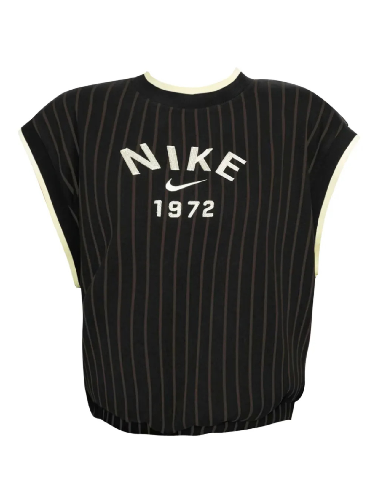 

Полосатый топ с вышитым логотипом Nike, черный