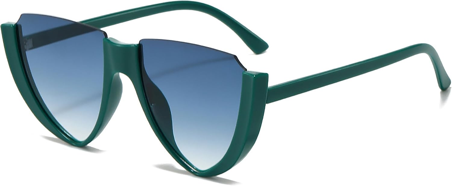 

Винтажные солнцезащитные очки в полуободковой оправе для женщин и мужчин, модель «кошачий глаз», маленькие, черные, белые, красные, разноцветные, прозрачные, с защитой от УФ-излучения UV400 Generic, C