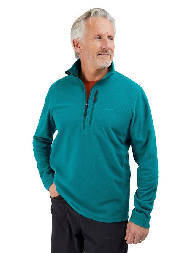 

Мужской джемпер на молнии с микрорешеткой на шее Rohan, цвет Bay Teal