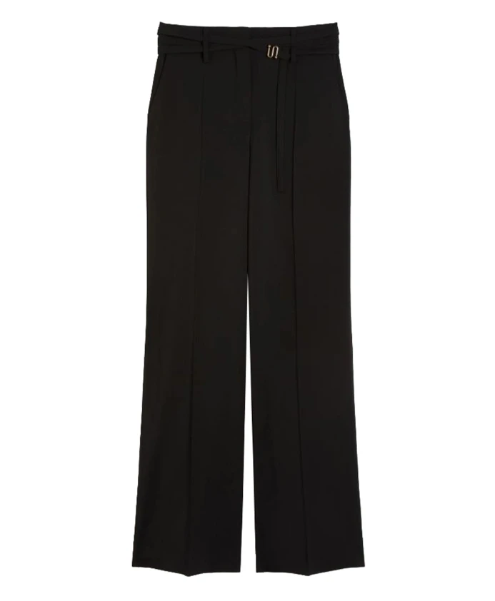 

Расклешенные шерстяные брюки Sportmax, черный