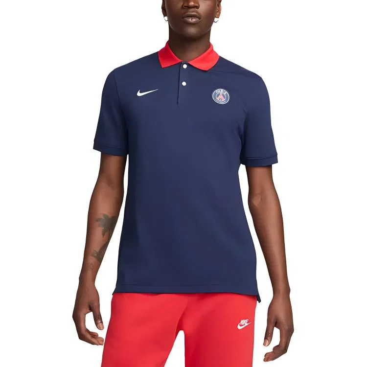 Поло Nike Dri FIT футбольное темно-синее