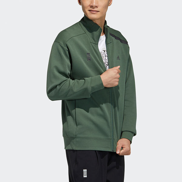 Куртка adidas Wj Tt Swt Casual Sports Stand Collar Jacket Green, зеленый — фото 3
