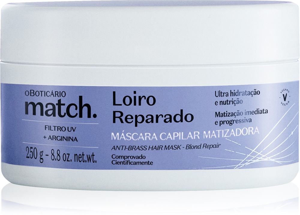 

Match. Восстанавливающая маска для светлых волос Oboticário, 250 гр