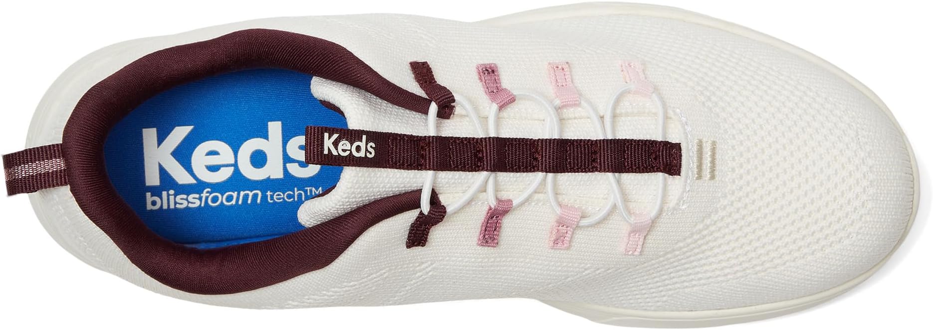 Кроссовки Keds BlissWalk Slip-On, Snow White/Pink/Mauve Eng Knit — фото 2