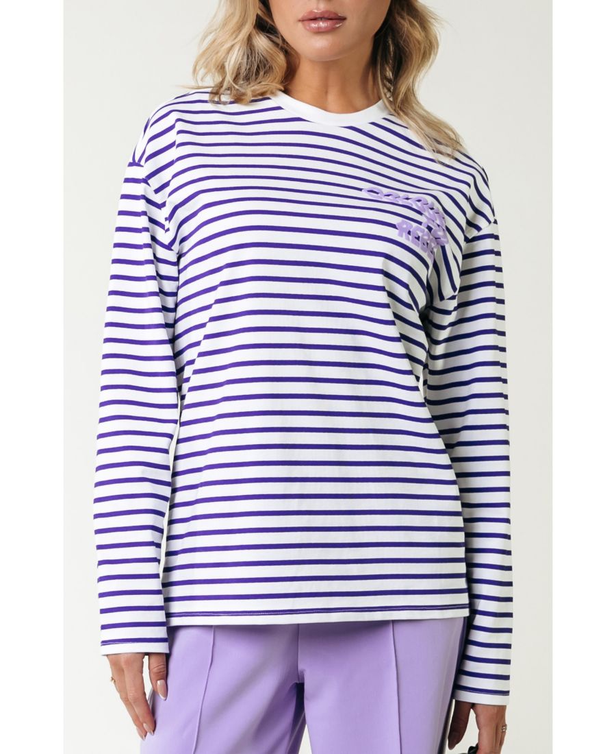 

Футболка с длинными рукавами и логотипом в виде волнистых полос Colourful Rebel, Liberty purple