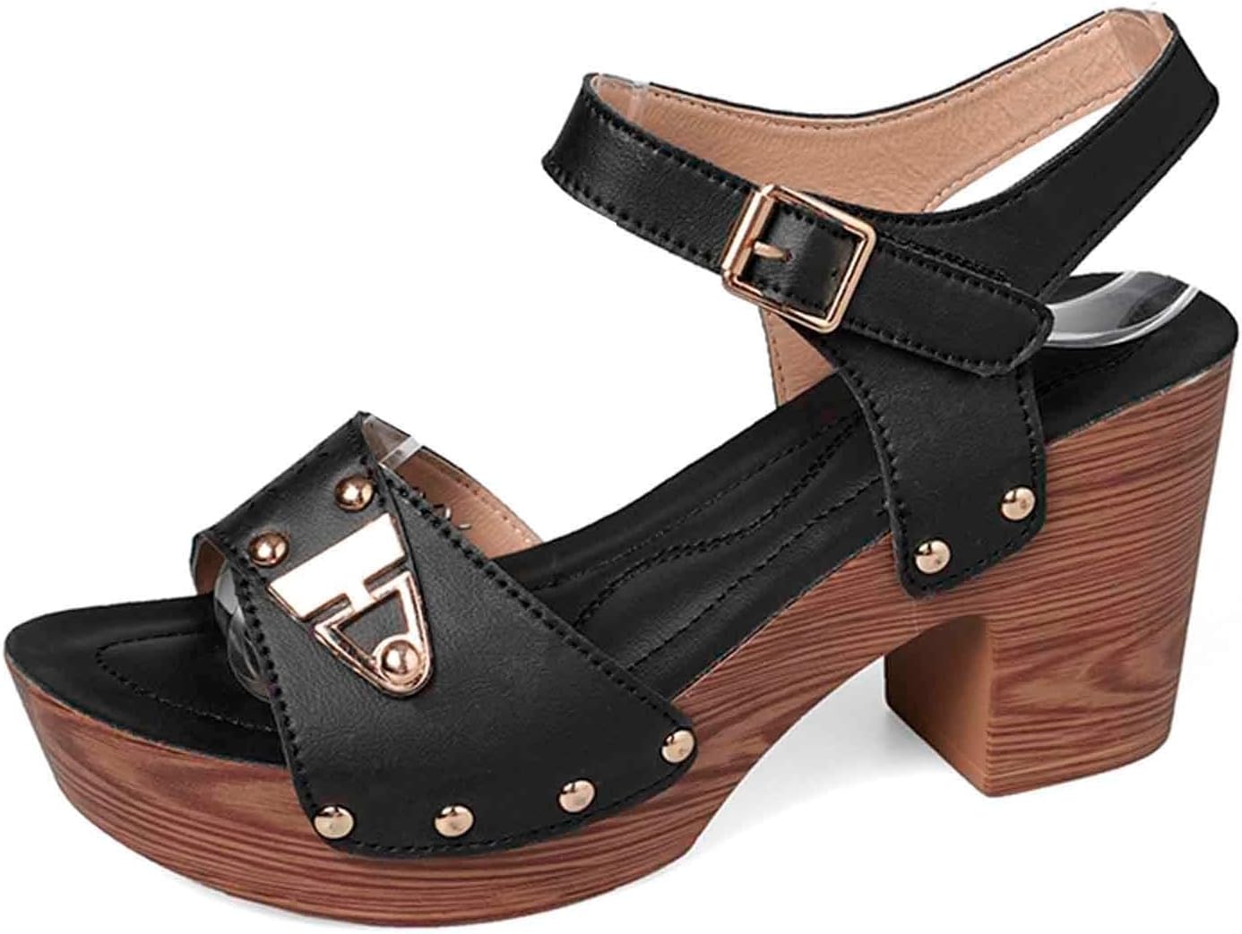 

Женские сандалии на платформе с высокими массивными каблуками, регулируемым ремешком на щиколотке, модные босоножки с открытой пяткой, туфли на каблуке с пряжкой для выпускного, работы, вечеринок, вечерних мероприятий и свадеб Toumov, черный