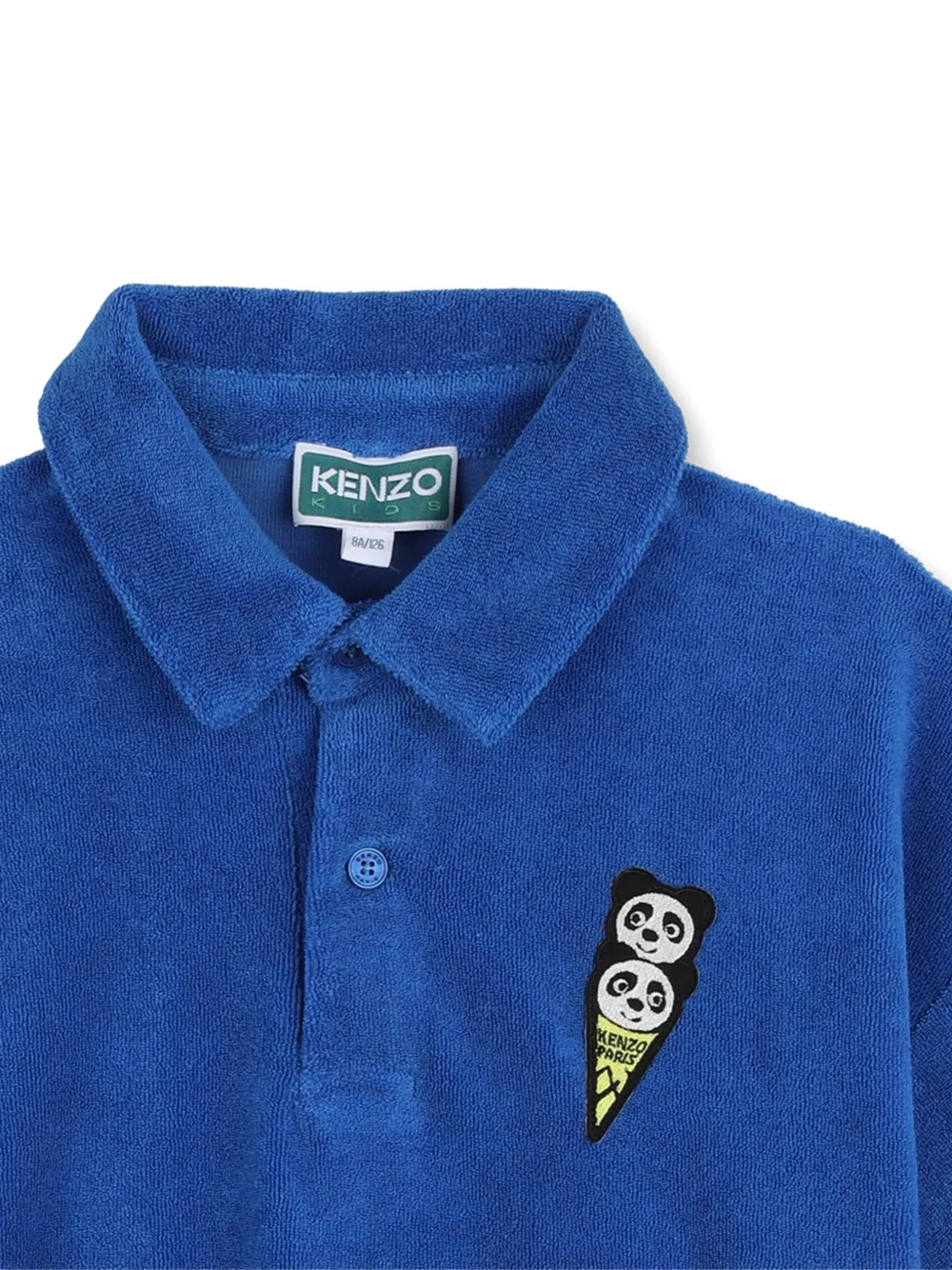 Рубашка поло с аппликацией Kenzo Kids, синий — фото 3