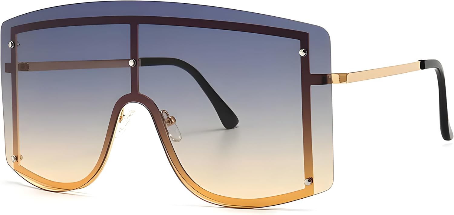 

Увеличенные солнцезащитные очки с градиентным остеклением – защита от УФ-излучения UV400, футуристический дизайн, полностью закрывающий лицо SC Sapphire Gorgeous Skin Collection, Smokey Grey