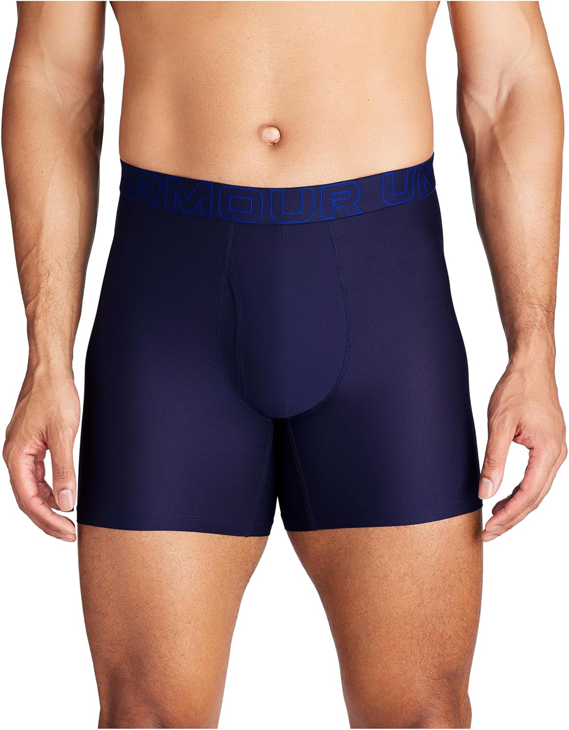 

Under Armour мужские боксеры Multi-pack Performance Tech Mesh Boxerjock, длина по внутреннему шву 6", комфорт на весь день, Midnight Navy - Core 3 Pack