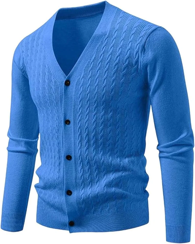 

Мужской кардиган с длинным рукавом и V-образным вырезом