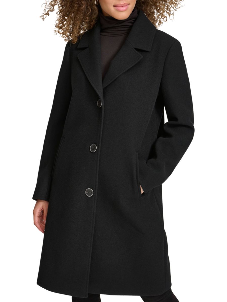 

Пальто с заостренными лацканами Kenneth Cole, черный