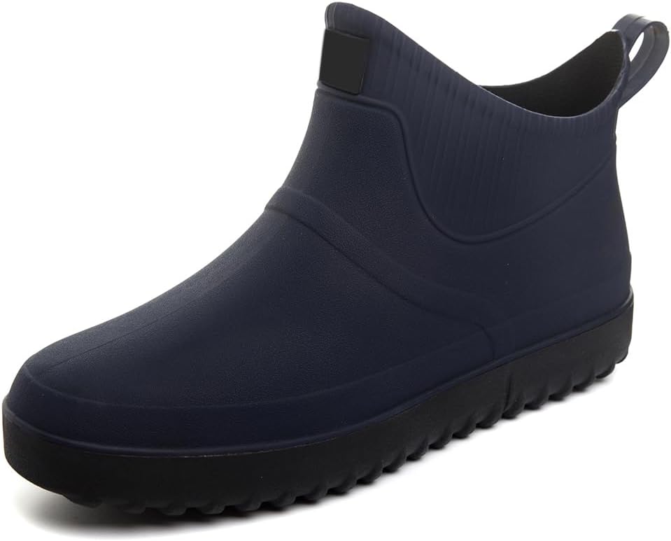 

Мужские водонепроницаемые уличные короткие ботинки Enelauge с защитой от дождя до щиколотки, противоскользящая резиновая обувь для мойки автомобилей и работы в саду, темно-синий