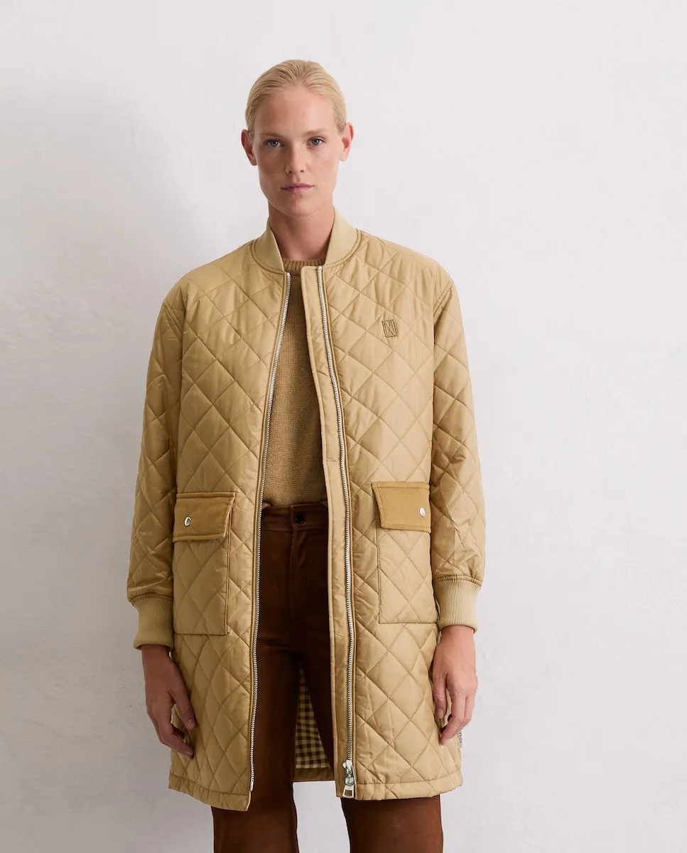 

Женское стеганое пальто-блузон стандартного кроя из переработанного полиэстера MARC O'POLO, бежевый