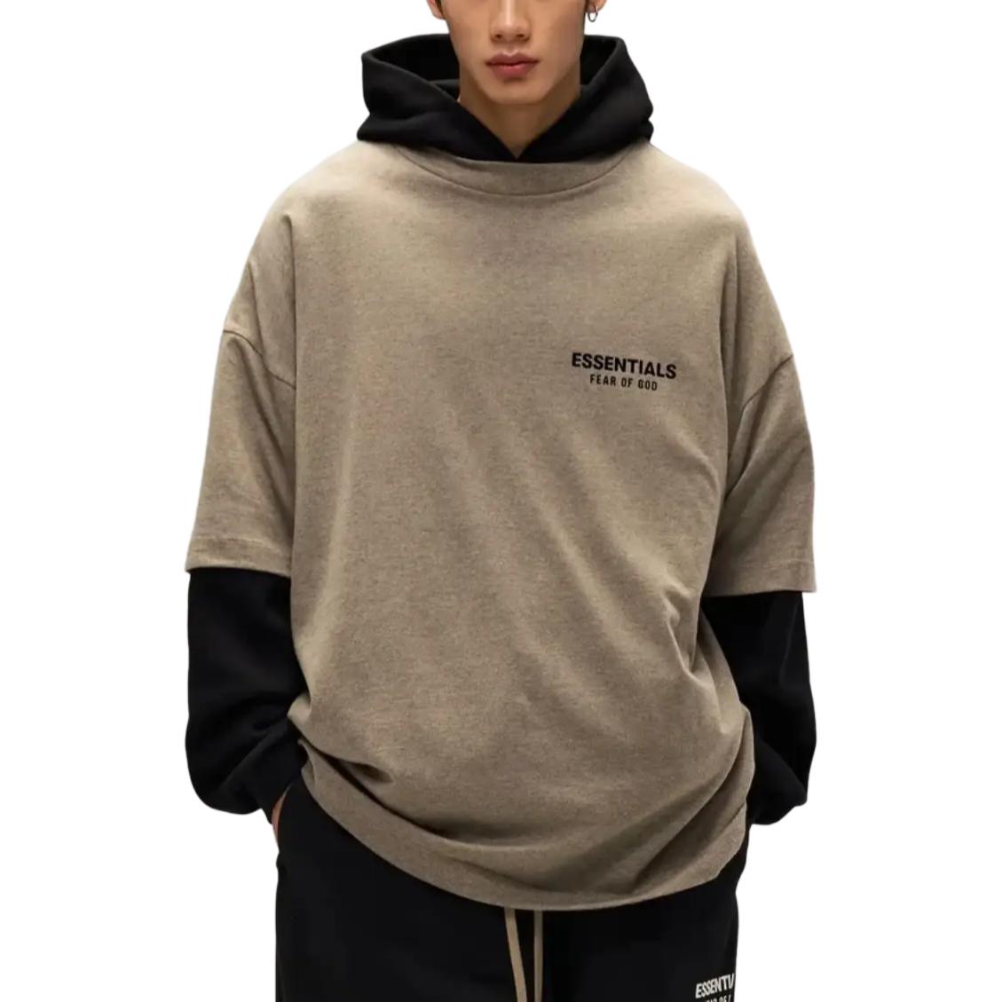 Футболка с круглым вырезом Fear Of God Essentials, Темный пыльно-серый/Вязаный серый — фото 4