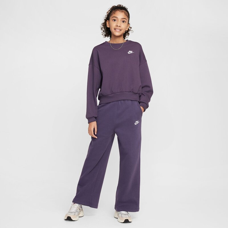 Толстовка спортивная клубная флисовая для девочек, свободная Nike, мультиколор — фото 3