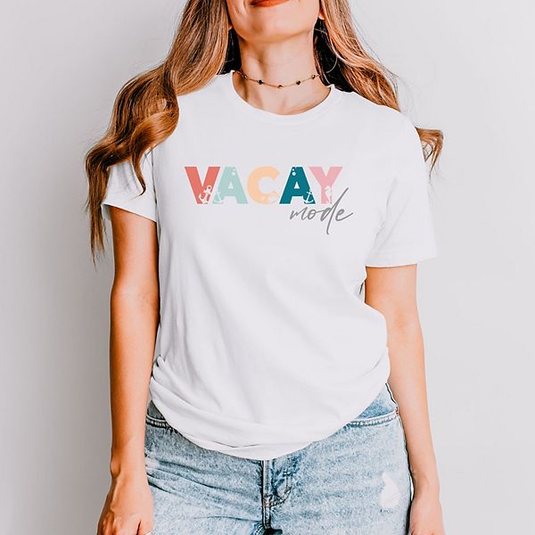 

Футболка с коротким рукавом Vacay mode colorful Simply Sage Market, White