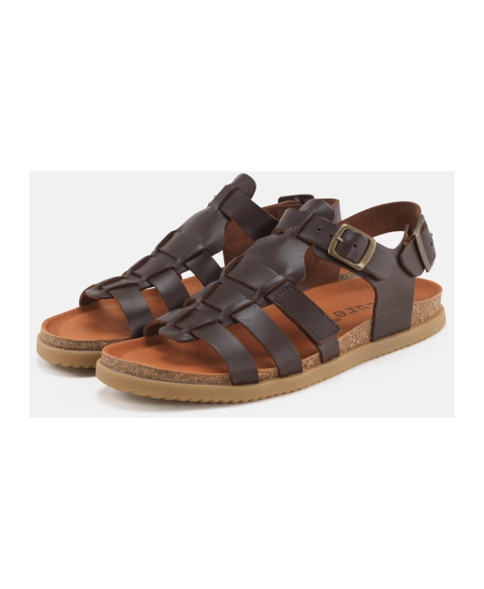 Кофейные кожаные сандалии Nature Footwear, коричневый — фото 2