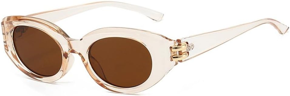 

Модные солнцезащитные очки «кошачий глаз» для женщин, защита от ультрафиолета UV400, ретро, ​​маленькие овальные, красные и синие, мужские солнцезащитные очки для активного отдыха SKFGNX, Champagne Tea