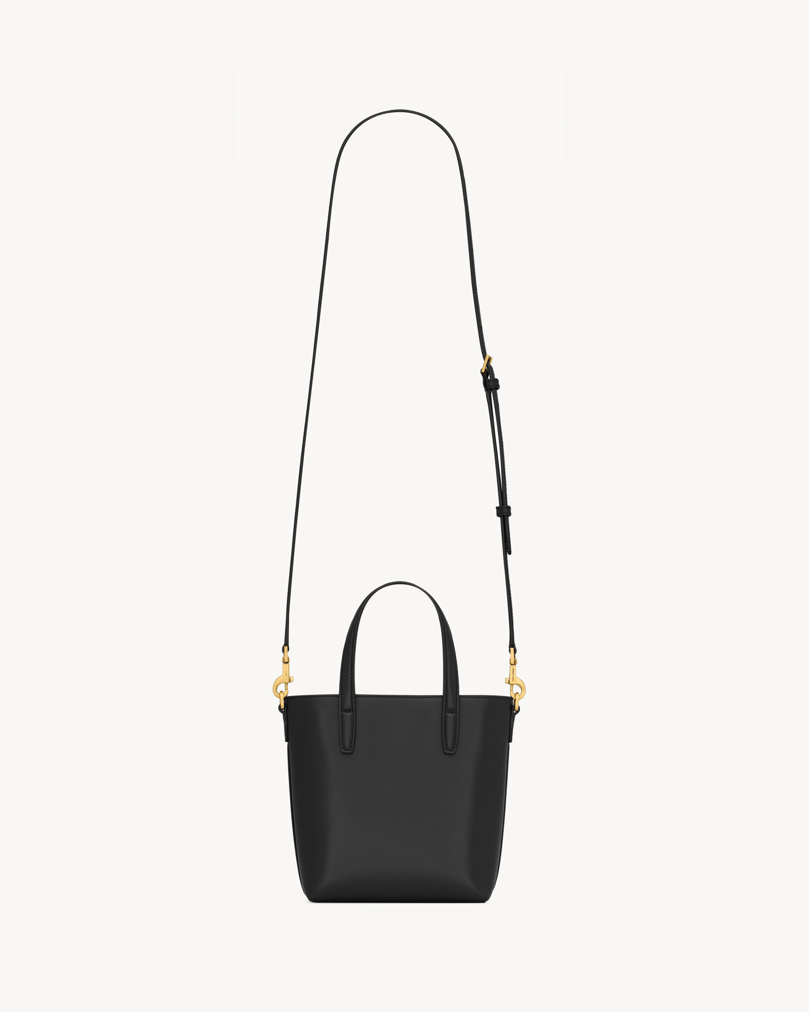 Мини-тои SHOPPING SAINT LAURENT из гладкой кожи (box leather), черный — фото 4