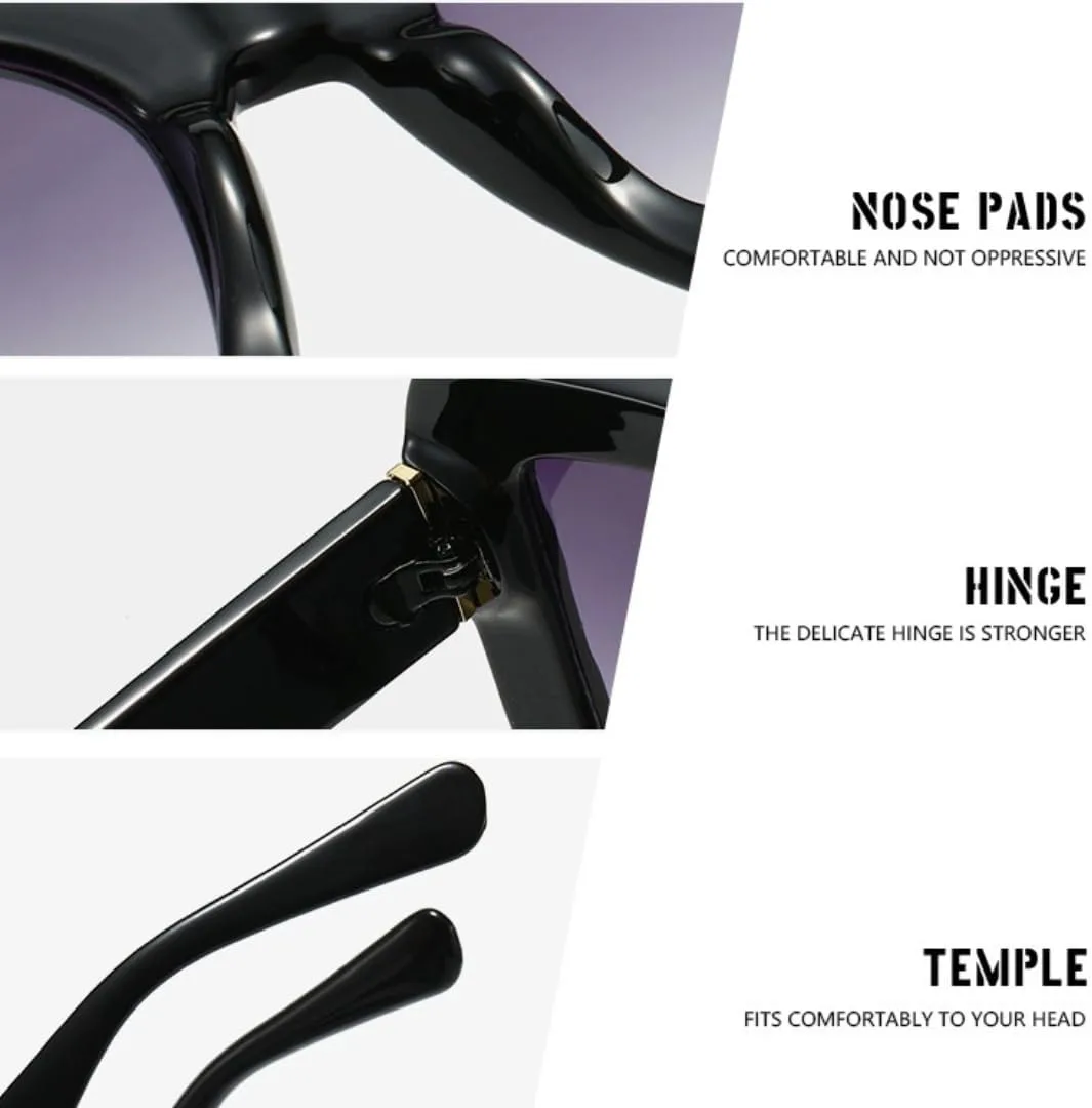 

Ретро-градиентные модные женские солнцезащитные очки с контрастным дизайном, классические простые повседневные мужские солнцезащитные очки UV400 SZVVBKK, Black Gray