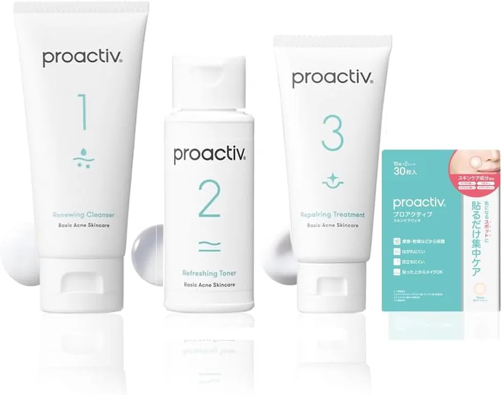 Набор для ухода за кожей Pro Active 3 Step Set 60-Day Supply + Skin Care Patch, 4 предмета, 120 г Proactiv