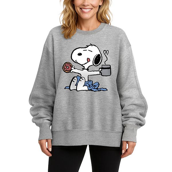 

Женский оверсайз флисовый свитшот peanuts snoopy donut & coffee Licensed Character, Athletic Heather, Коричневый, Женский оверсайз флисовый свитшот peanuts snoopy donut & coffee Licensed Character, Athletic Heather