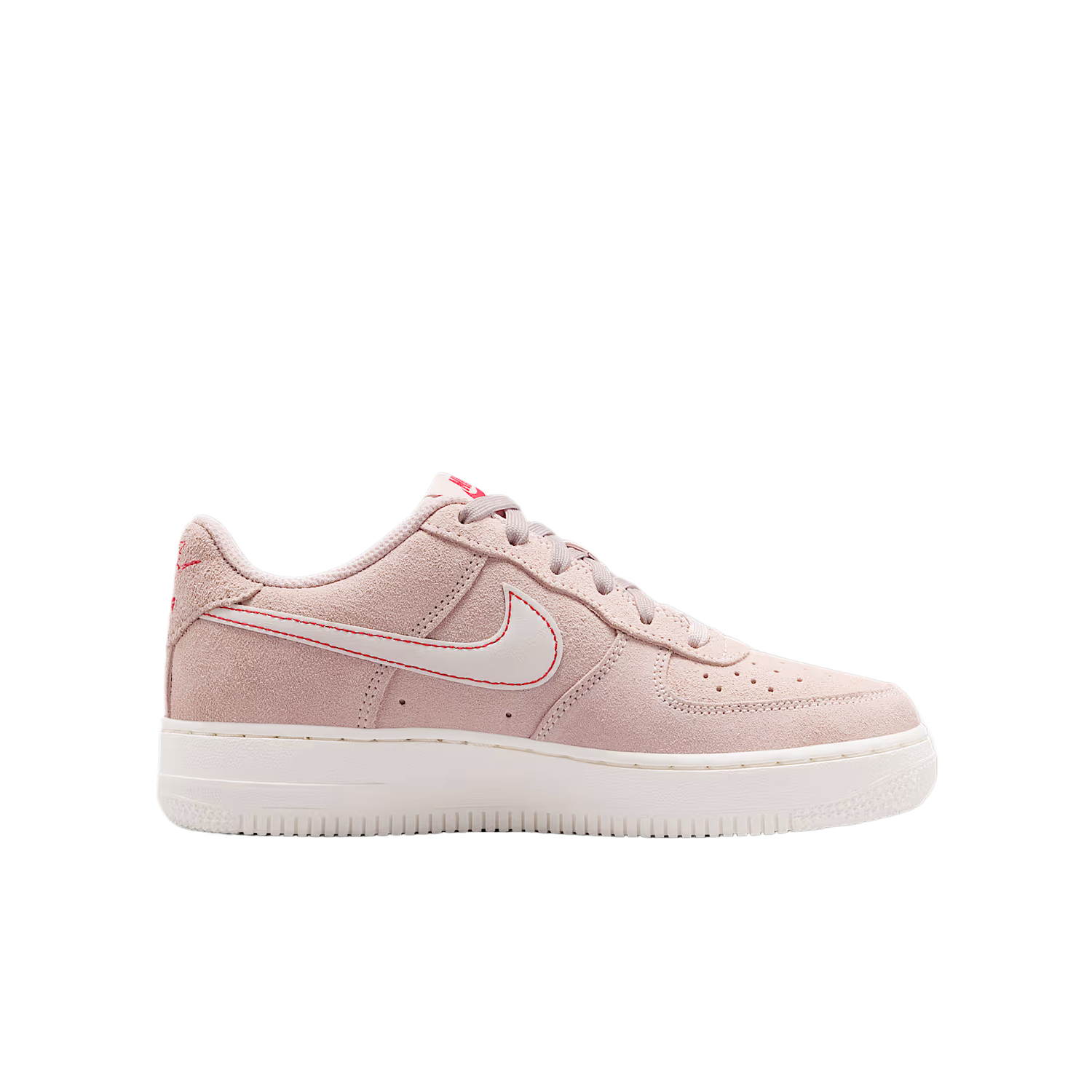 Детские тренировочные кроссовки Air Force 1 LV8 Leather Support Low top, унисекс Nike, mud красный/university красный/sail белый — фото 3